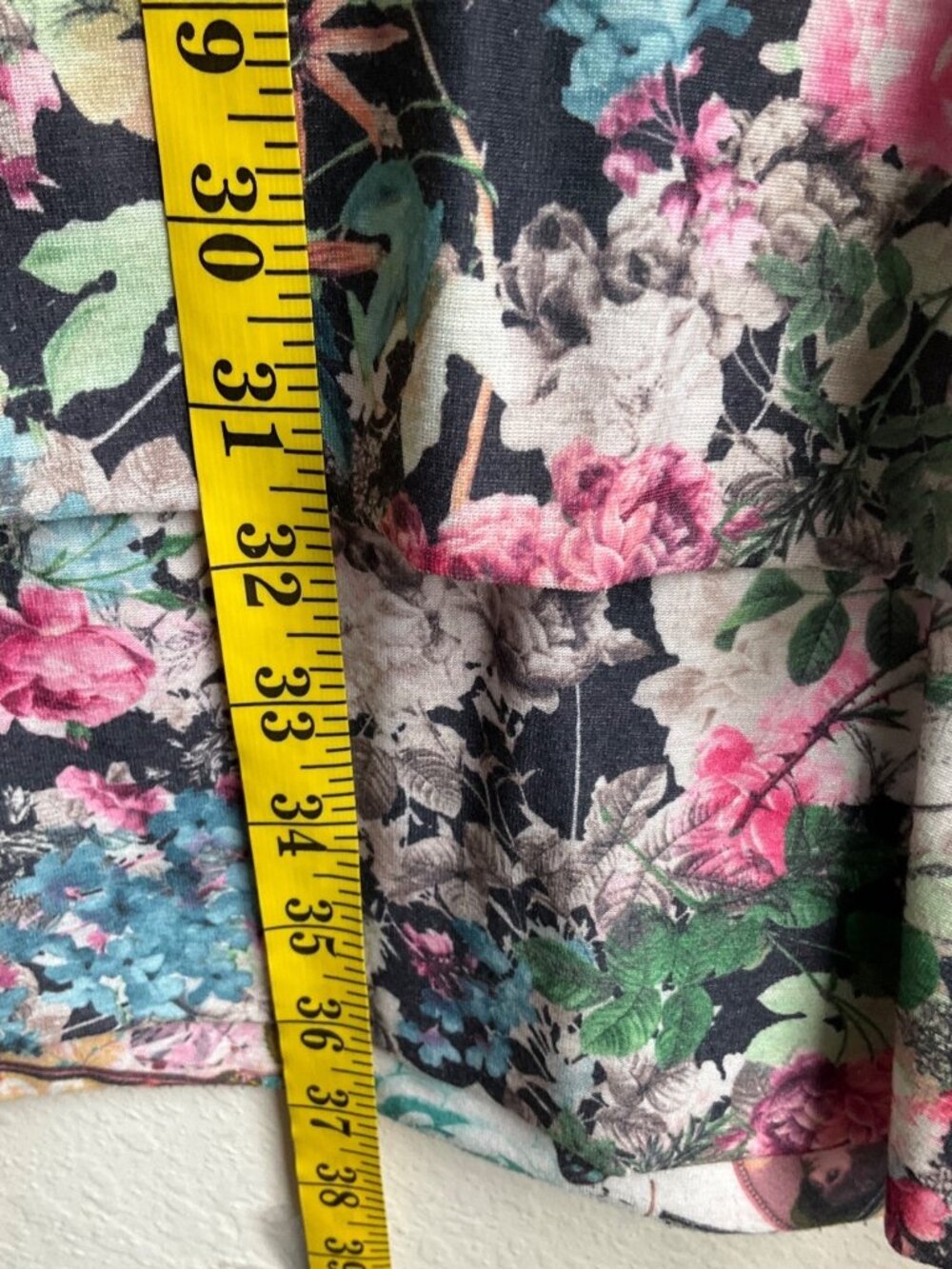 Agua Bendita 6 Tiered Floral Ruffle Maxi Skirt Lace waist Boho Whimsical - Picture 8 of 15